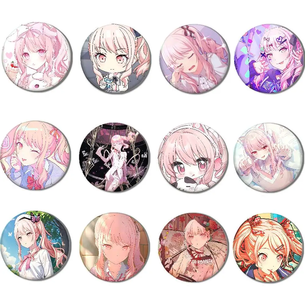 

Cute Cartoon A-Kiyama M-Mizuki Badges Button Pins Creative Funny Brooch for Clothes And Backpack Kids Friends Gift