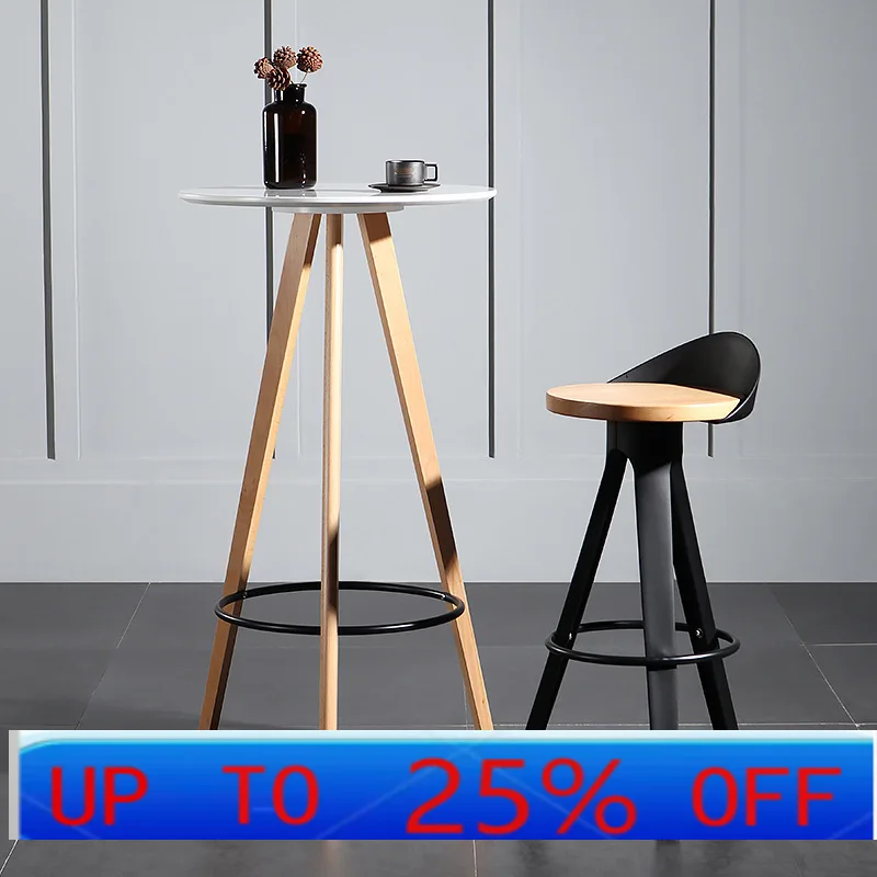 

Lmm simple bar table high table milk tea shop table and chairs household balcony round