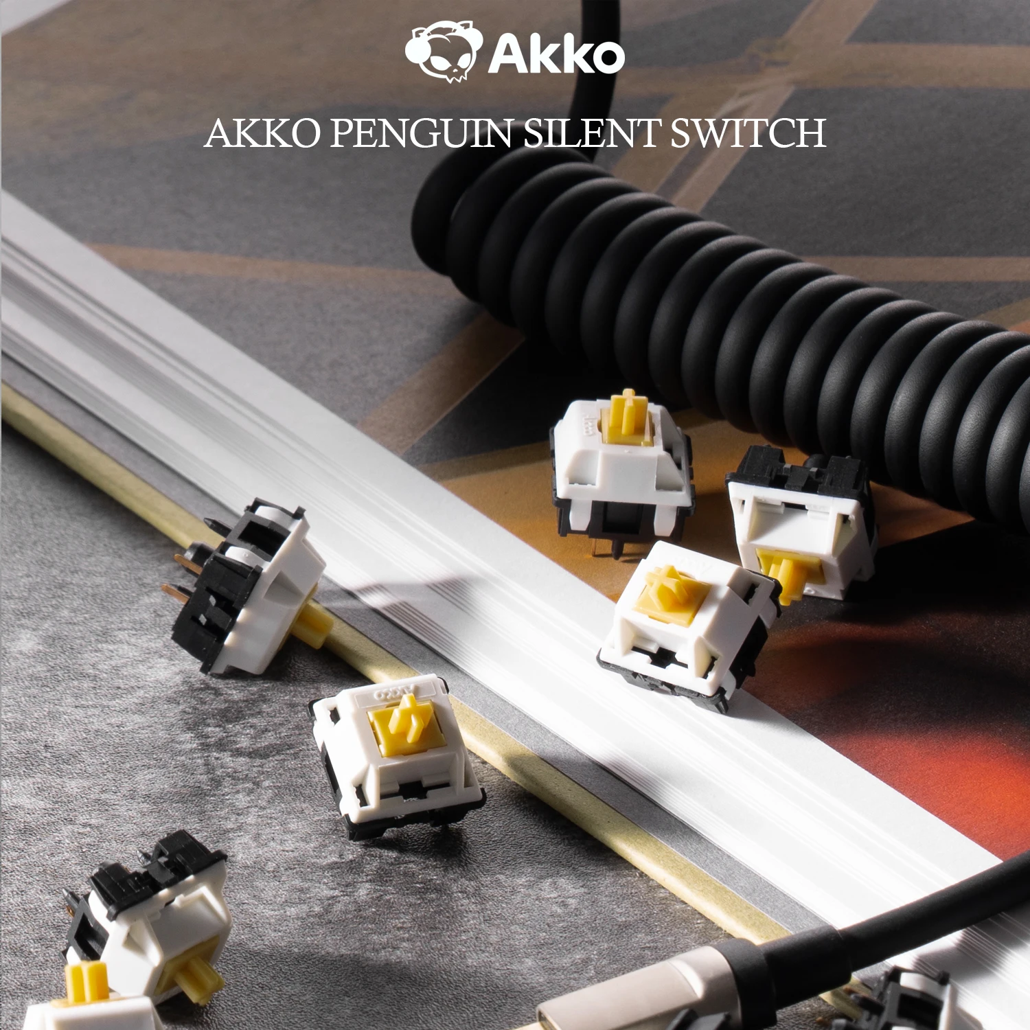 Akko Penguin Switch 5 Pin 50gf dotykowy cichy przełącznik do klawiatury mechanicznej MX odpowiedni do oficjalnego pisania (45 szt.)