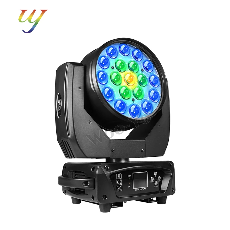 

2-6pcs Moving Head Light RGBW 19x15W Electronic Zoom Spotlight DMX Control DJ Disco Event Concert Wedding Stage Show