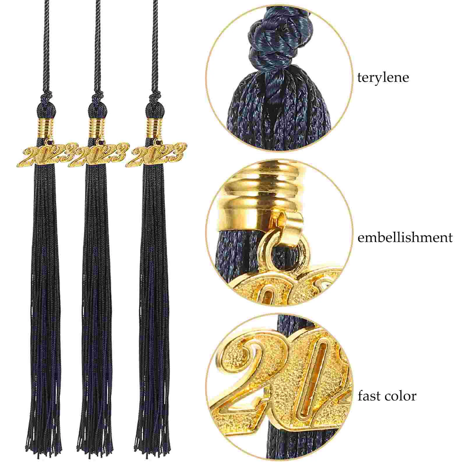 6 Pcs 2023 Graduate Tassels Graduation Class of Decorations Cap Charms Balloon The Gift for Key Chain