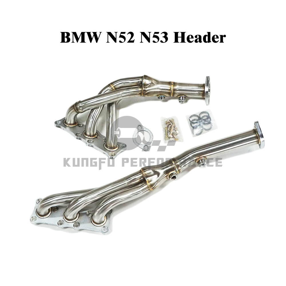 KUNGFU PERFORMANCE SS304 Classic Exhaust N52 Header For US N53 E70 E82 E87 E88 E90 E91 E92 E81 128i 325i 325xi 330i 330xi X1 X5