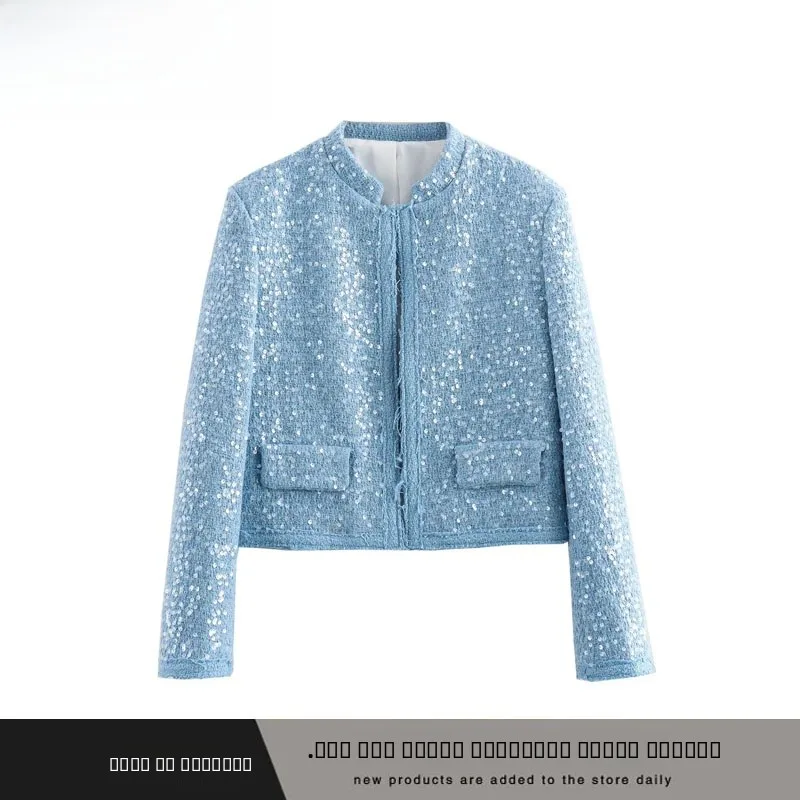 

Faionable Simple ZR Sle Beaded Outerwear Women's Autumn Winter New Arrival Polyester Fiber Warm Long Sve ort Coat