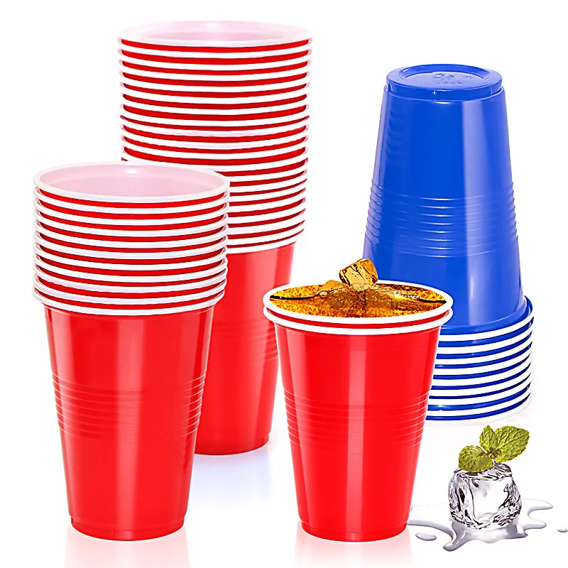 20pcs Disposable Plastic Cup Beerpong Two-tone PP Table Tennis 16oz Beer Cup Party Game Solo Cup Party Supplies