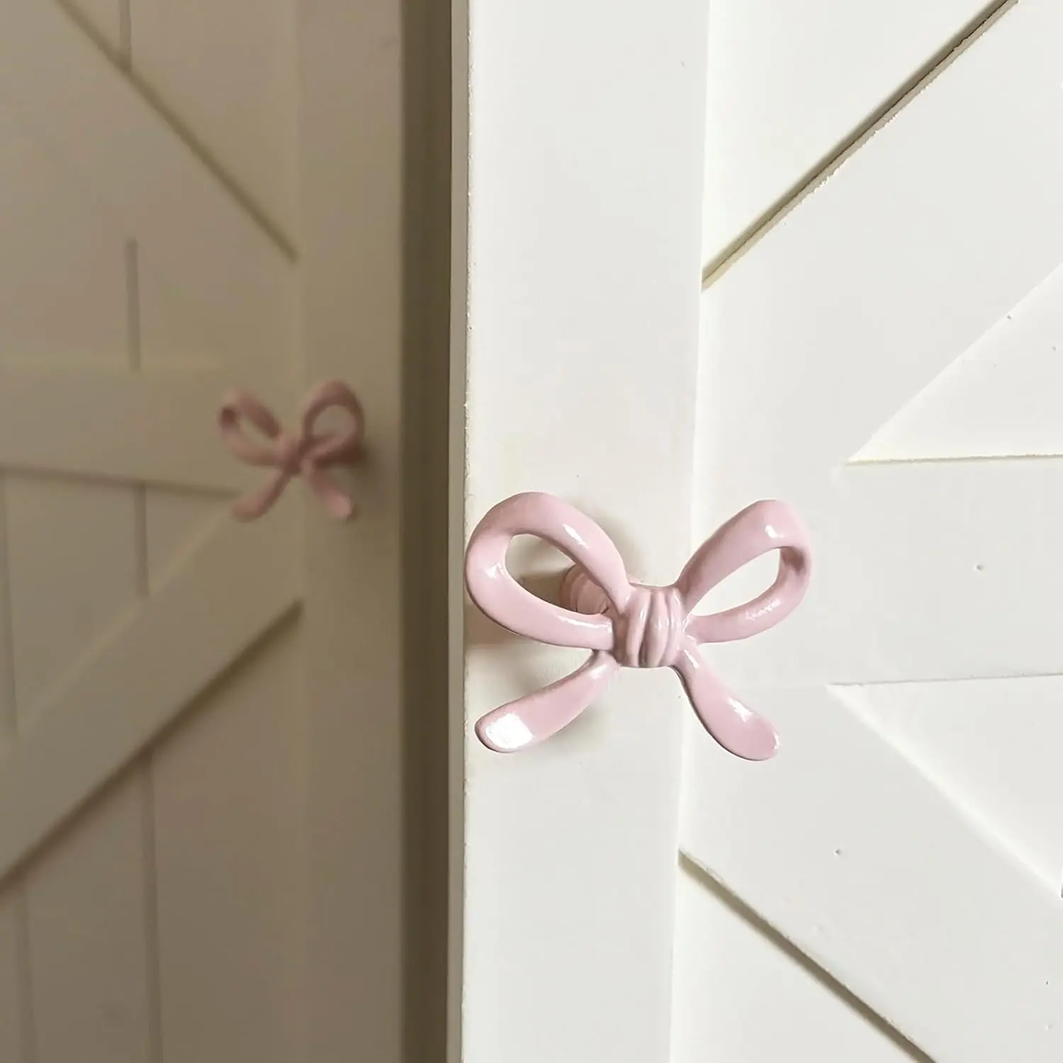 Pink Bow Zinc Alloy Drawer Handle Cute Decor Cupboard Wardrobe Closet Pulls Furniture Handle DIY Room