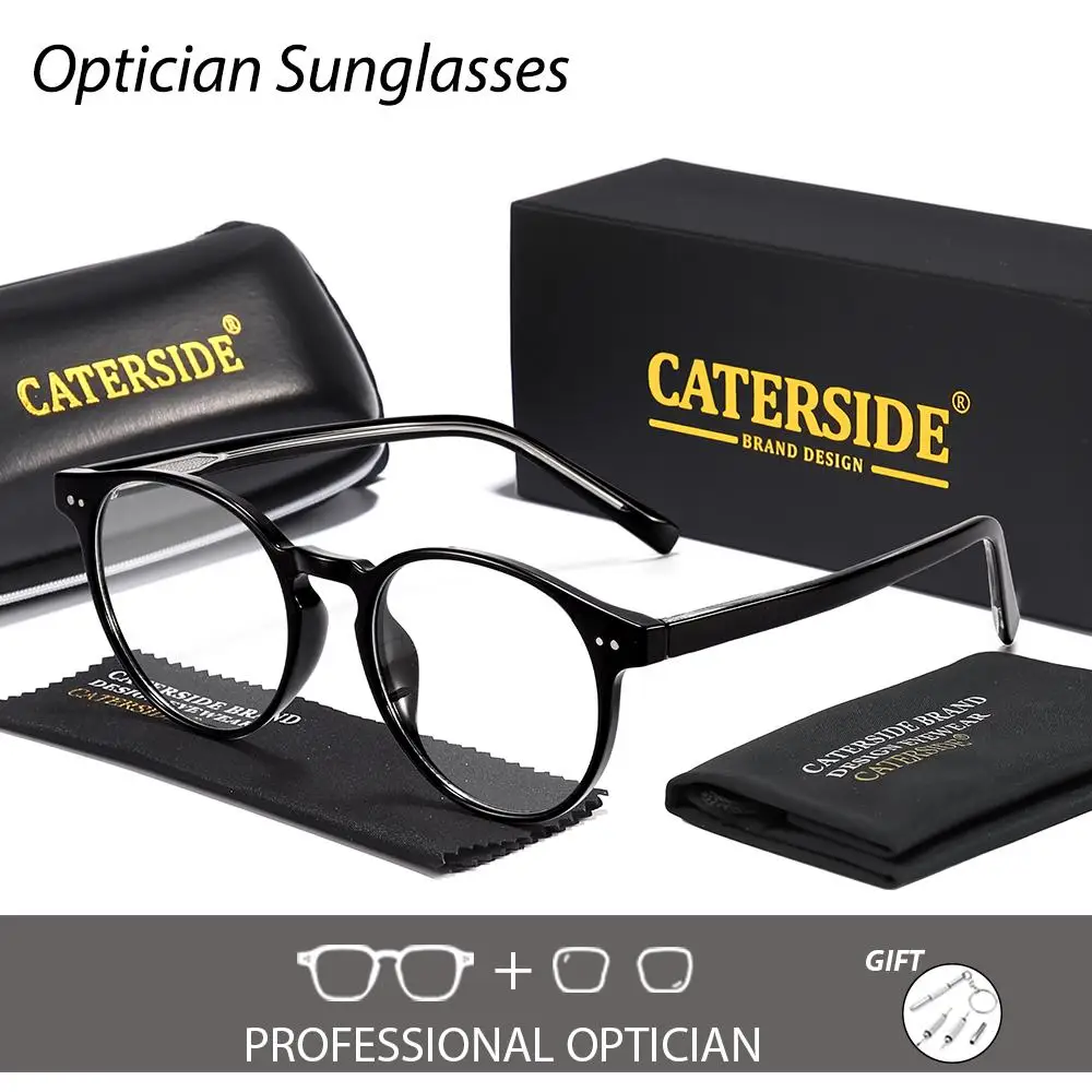 CATERSIDE Herren-Korrektionsbrille, Brechungsindex 1,56, Anti-Blaulicht-Rundgläser, Damen-Lesebrille für Kurzsichtigkeit und Weitsichtigkeit – Detail 2