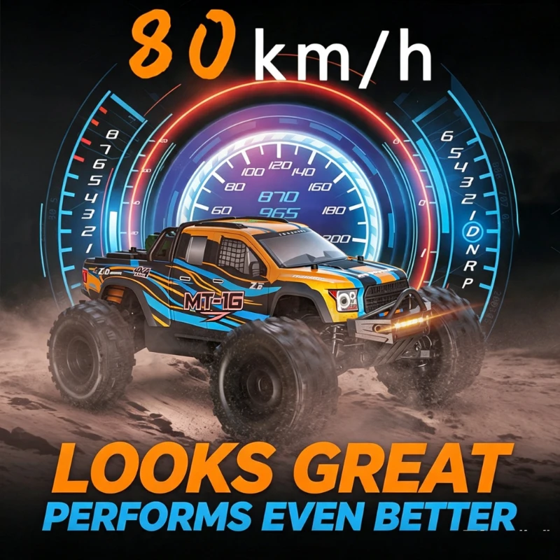 MT16 1/16 4WD Brushless Remote Control Off-Road Vehicle with Aluminum Alloy Shock Absorbers 2.4G Remote Control Climbing Car Toy