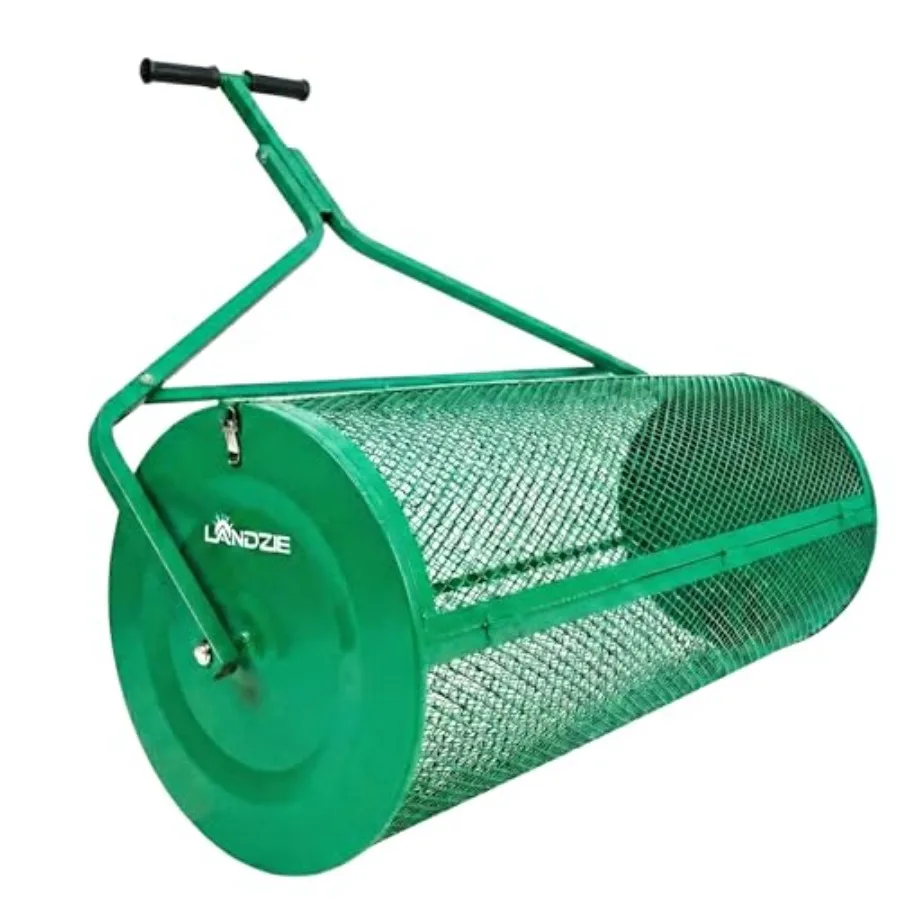 

Lawn Garden Spreaders - 44 Inch Heavy Duty Metal Mesh Basket Push/Tow Spreader - Compost Peat Moss Top Soil Mulch - Durable Lig