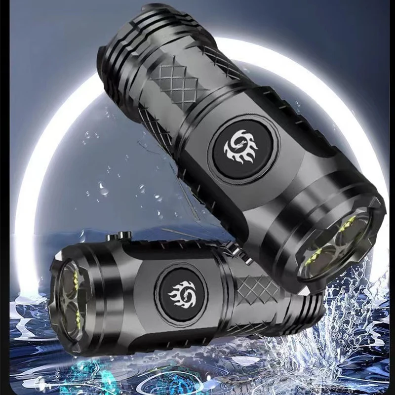 Super Bright Mini LED Flashlight Pocket Multifunctional USB Rechargeable Flashlights Small Torch Waterproof Flashlight