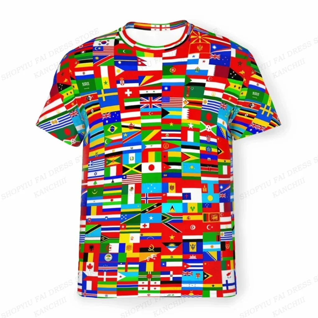 Summer Men\'s T-shirt Flag Of The World 3d Print T-shirts Men Women Fashion Short Sleeve Tshirt Kids Tops Tees Boy T Shirt Flag