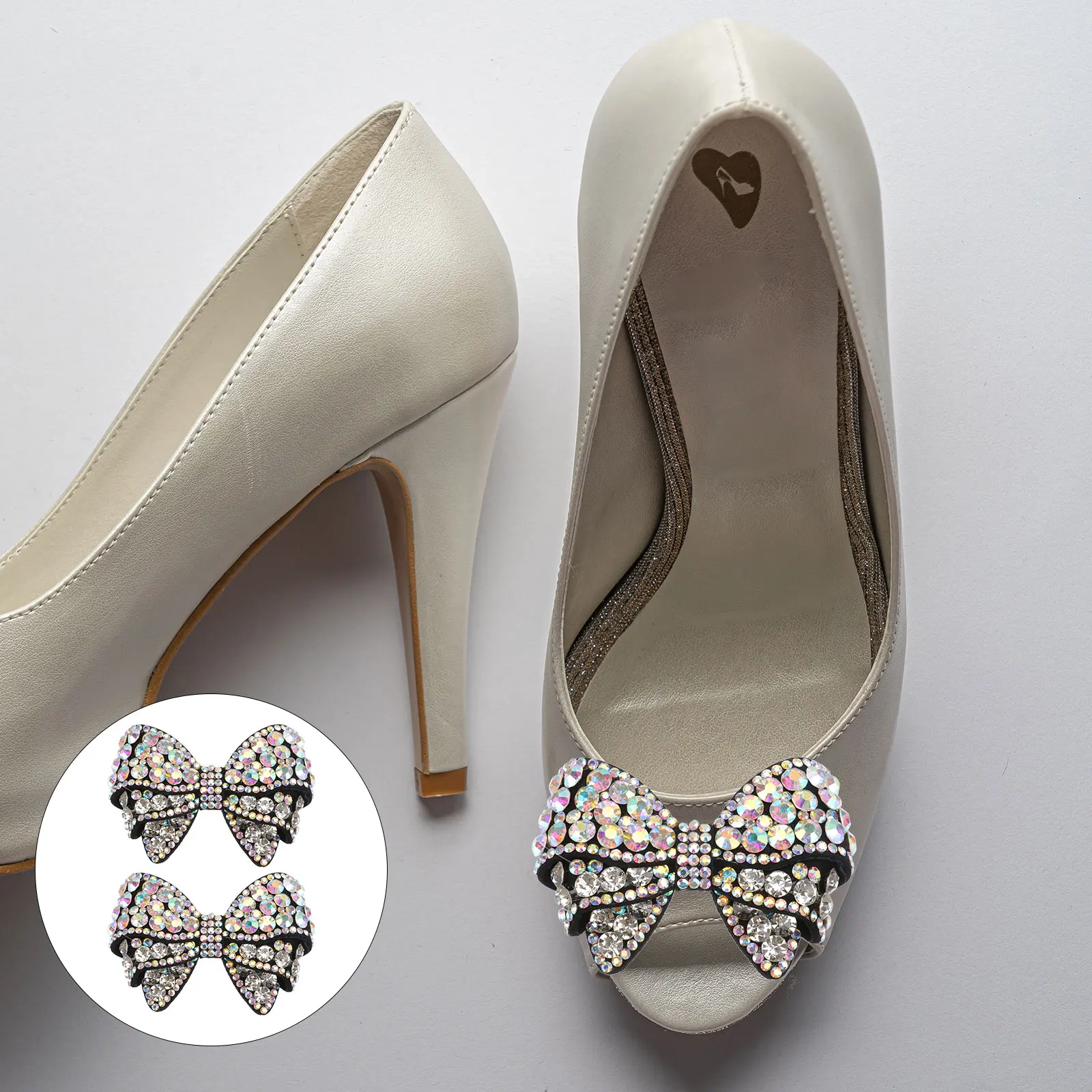 

Black Small Rhinestone Bowknots Fashion Shoe naments Decorative Accessories Wedding Shoes Handmade Materials Hair Styling