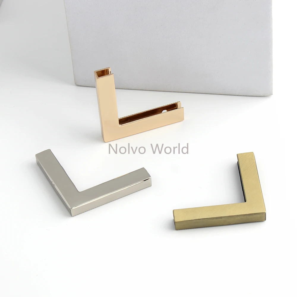 10/50/100PCS 41x41mm Metal Right Angle Edging Buckle Bags Corner Screws Clip Edges Protector For Scrapbook Handbag Accessories