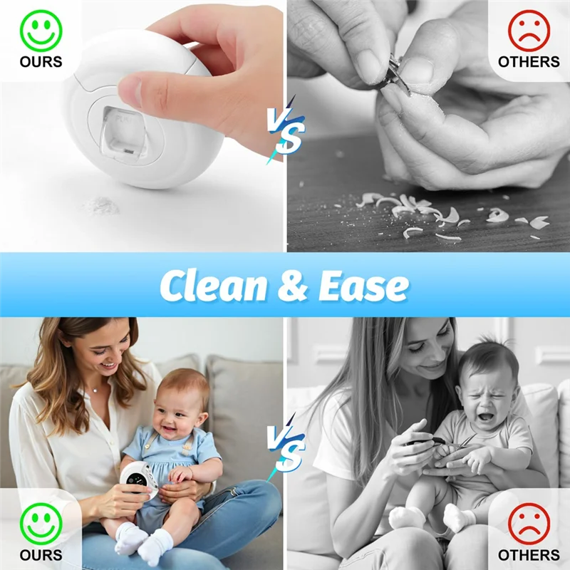 

B05C-Electric Nail Trimmer Electric Nail Clipper With LED Light Rechargeable Nail File For All Ages
