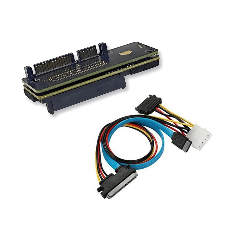 

SATA3.0 to SAS Riser Card SAS SSD Expansion Card SATA 22Pin to SAS 29Pin Converter 6Gb with SATA Cable Support 2.5" 3.5" SAS HDD