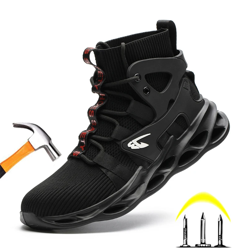 New Man Safety Shoes Puncture-Proof Work Sneakers Lightweight Work Shoes Men Steel Toe Shoes Safety Boots Indestructible Shoes