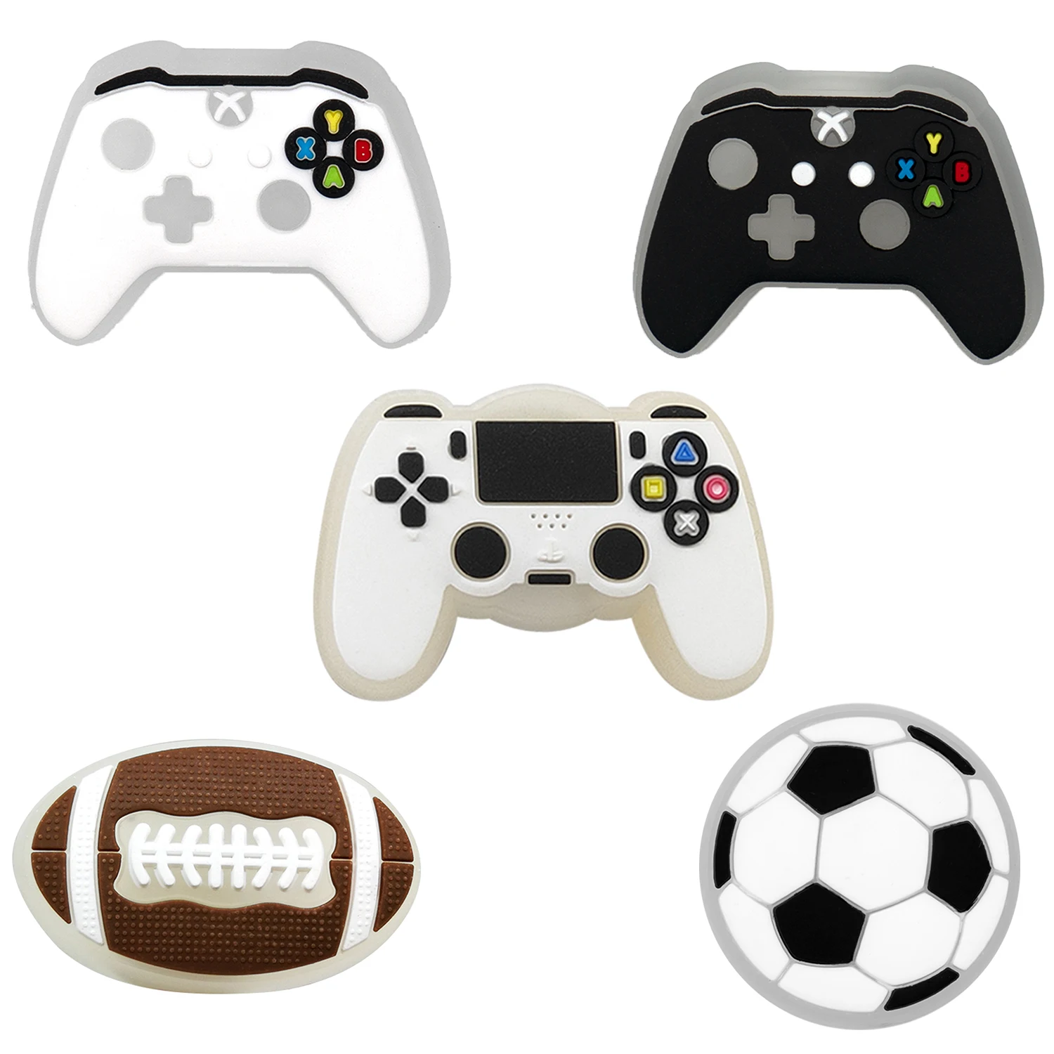 1 Stück LED Gamepad Rugby Schuh-Charms Rosa Herz Krankenschwester Leuchtende Schuhdekorationen Wolke Pilz Clog-Accessoires für Kinder – Detail 34