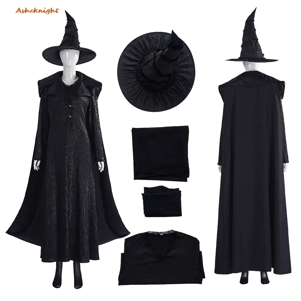 

2025 Movie Wicked Cosplay Elphaba Cloak Coat Cloth Women Adult Party Disguise Roleplay Halloween Costume Carnival Outfits Suit