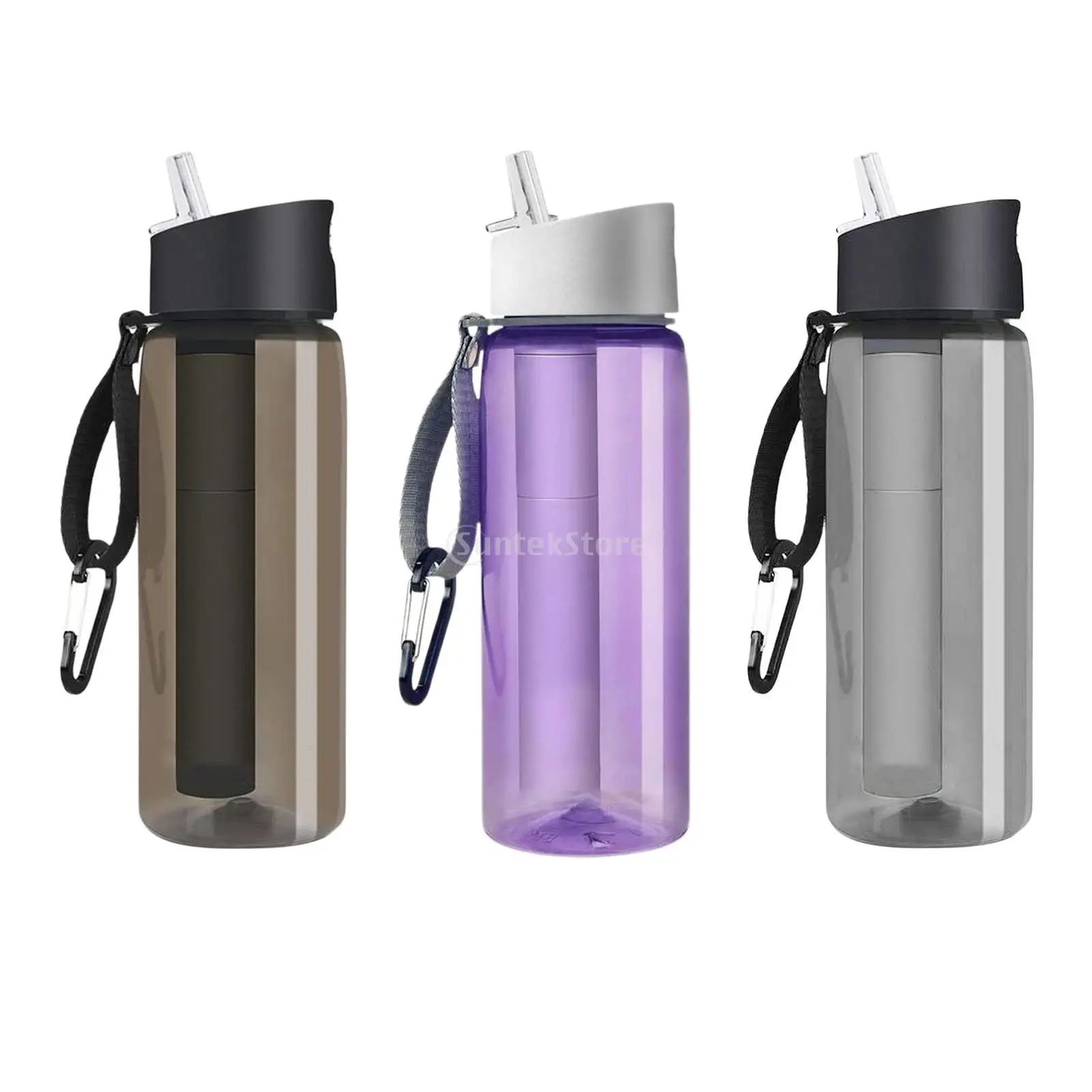 Garrafa De Filtro De Água Com Palha De Filtro De 4 Estágios, BPA Livre, Ajuste Para Camping, Mochila, Emergência