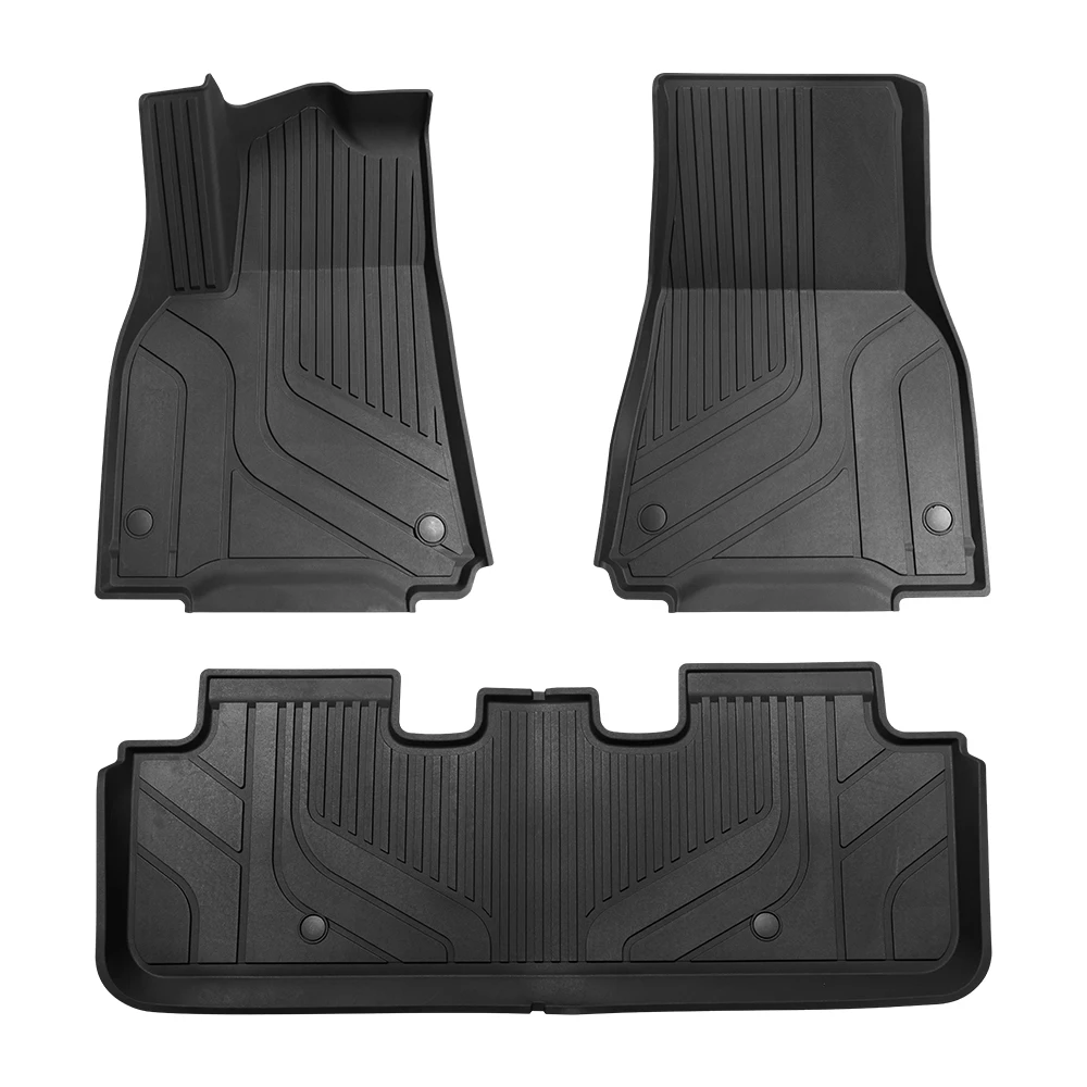 For Tesla Model Y 2023-2024 Injection Molding Factory Custom Deep Dish Auto Floor Mats 4 Pieces 3D Car Carpet TPE Mats