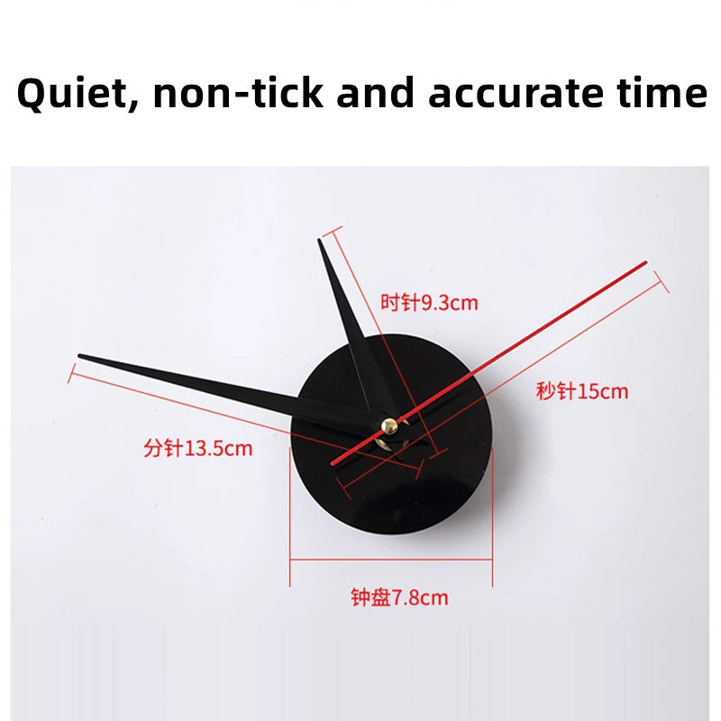 3D Wall Clock 40cm/16\'\' Frameless DIY Sticker Clock for School Hotel Wall Decoration Home Office Living Room Bedroom Decor