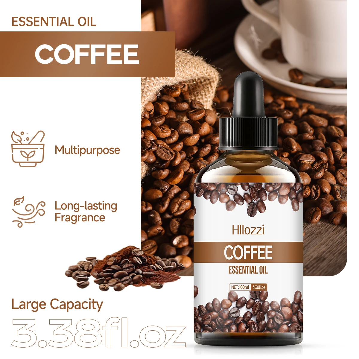 COFFEE ESSENTIAL OIL a high-quality moisturizing nourishing massage oil with a refreshing scent, suitable for all skin types