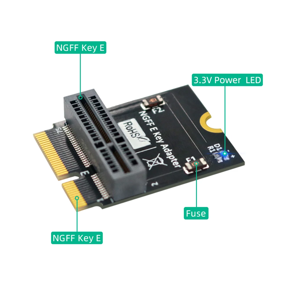 

For NGFF M.2 E-key to E-key Adapter Converter Riser Board Support M.2 Key E 2230/2242/2260/2280 AX200/201/210 WiFi Card