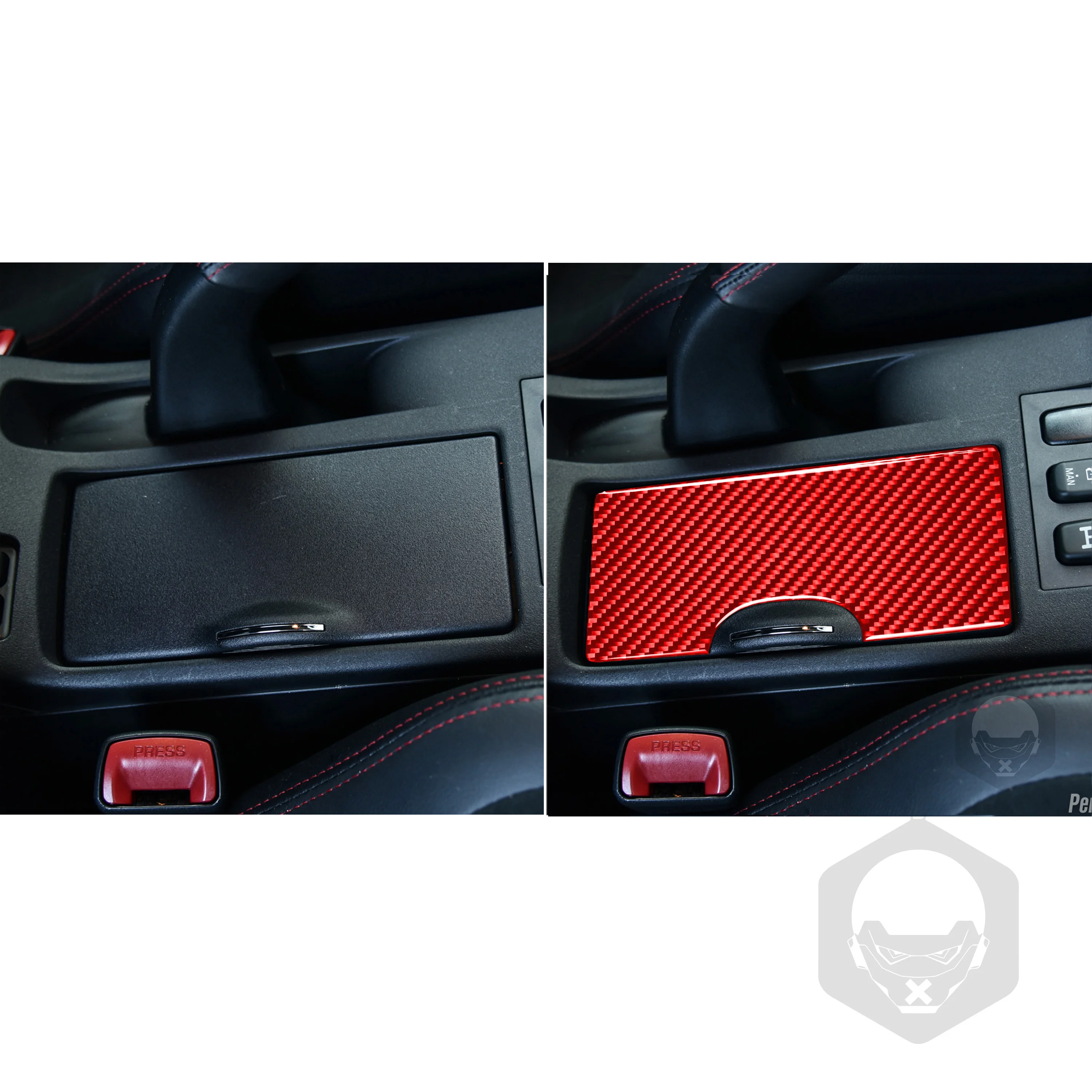 For Mitsubishi Lancer EVO X MR 2008-2015 Car Accessories Red Carbon Fiber Interior  Gare Lifting Storage Trim Sticker Set