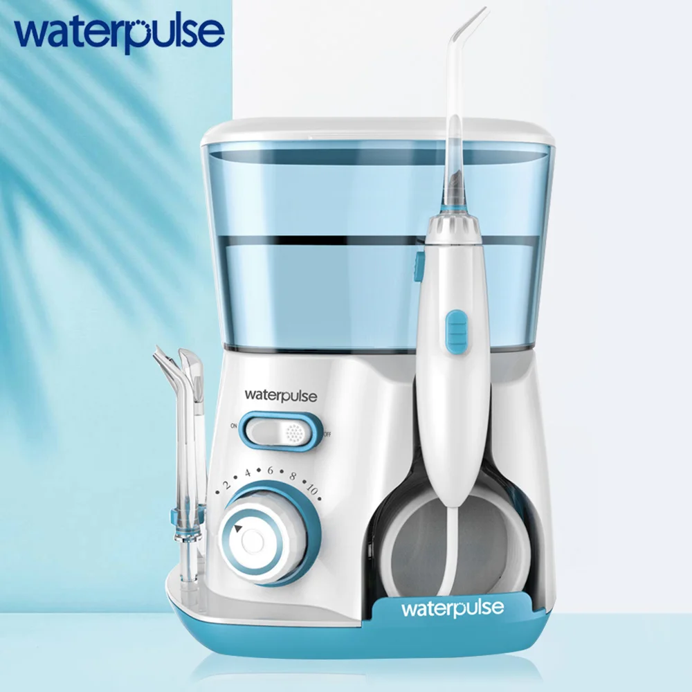 Waterpulse V300G Oral Irrigator 5pcs Tips Dental Water Flosser Electric Cleaner 800ml Oral Hygiene Dental Flosser Water Flossing