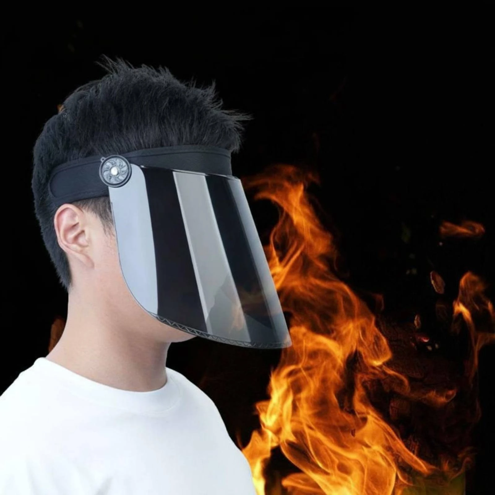 Headband Metal-Joining Mask Breathable Metal-Joining Face Guard Full Face Guard Anti-Glare Polycarbonate Visor Clear Vision