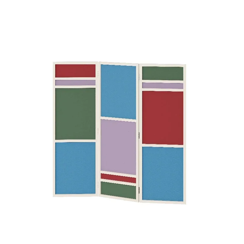 Nordic color screen, modern art space, living room entry folding screen partition, movable window baffle
