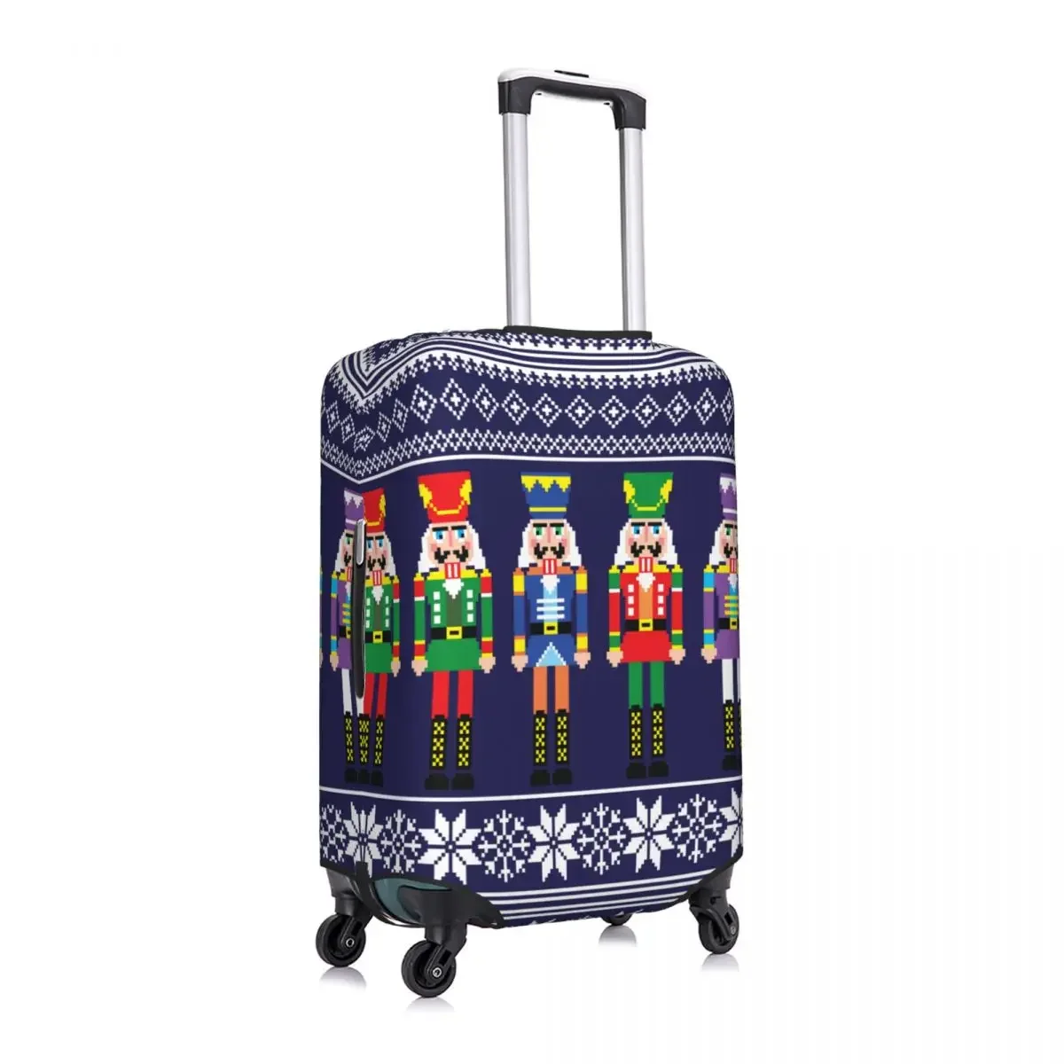 Cute Nutcracker Luggage Cover Protector Washable Christmas Nutcrackers Toy Soldier Travel Suitcase Covers