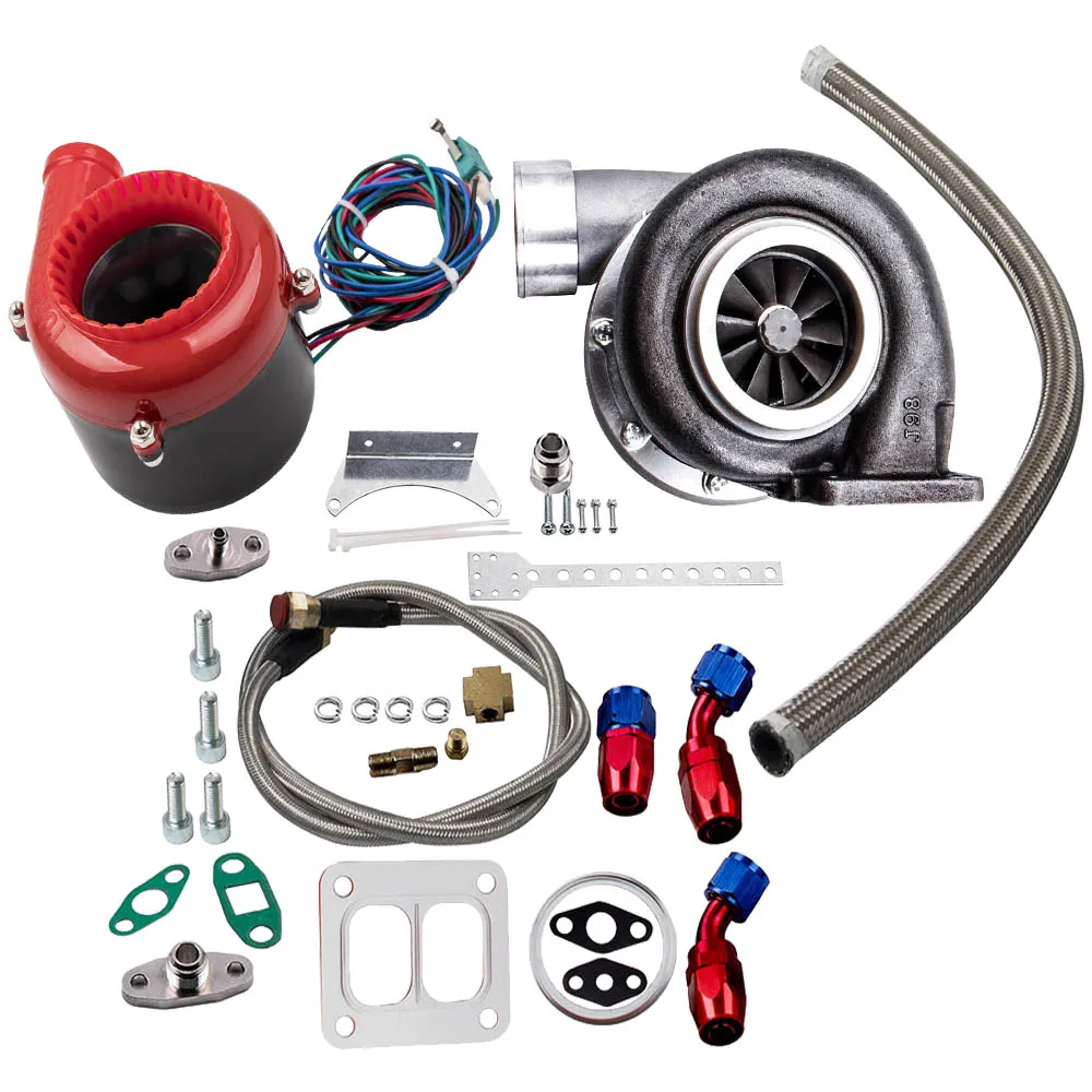 

Gt45 V-band Turbocharger Turbo Kit Blow Off Valve Oil Return/feed Line Turbine