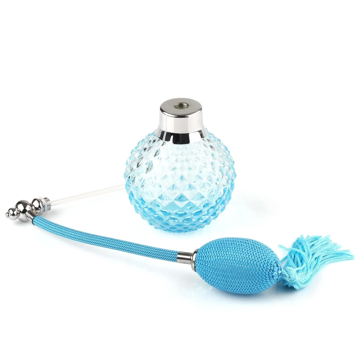 

100ml Crystal Glass Balloon Spray Perfume Bottle Pineapple Pattern Refillable Vintage Style Long Spray Bottle for Oil Lotion