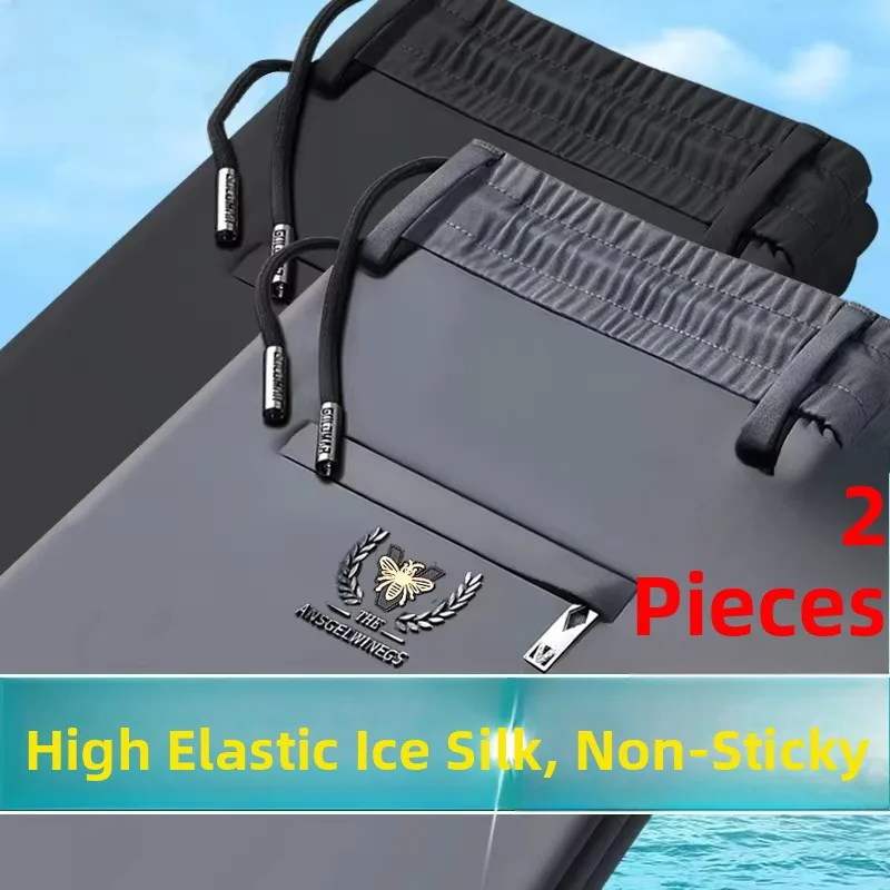 

Новые мужские повседневные брюки свободного кроя из ледяного шелка 2026 года: дышащие, летние, тонкие, прямые, удобные, легкие, для работы