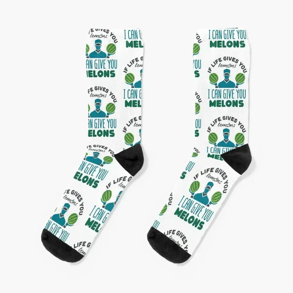 Plastic Surgeon Joke If Life Gives You Lemons I Can Give You Melons Socks Running Christmas floor Socks Men Women's