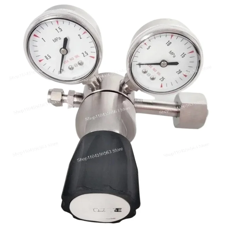 Hydrogen chloride steel cylinder pressure regulator, chlorine stainless steel pressure regulator 316L dual gauge