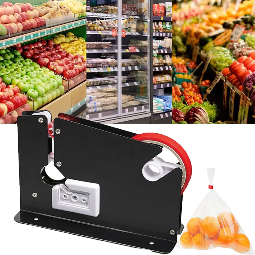 1pcs Plastic Bag Sealer, Bulk Food Bag Sealer for Stores, Supermarkets, Freezer Bags and Tape Dispenser Kit (Tape Not Included).