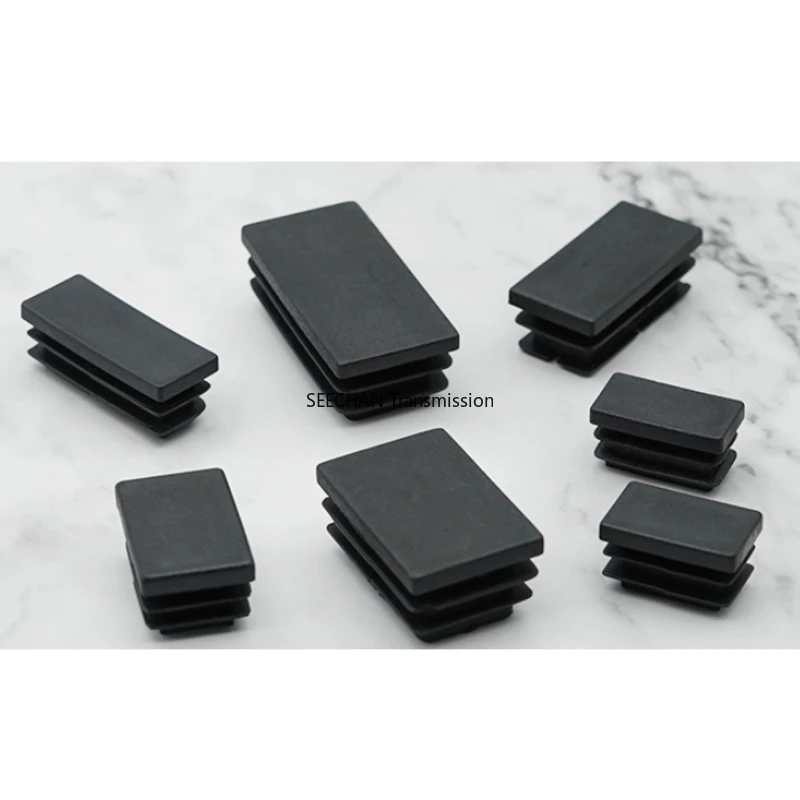 

Black Plastic Blanking End Caps Rectangular Pipe Tube Cap Insert Plugs Bung Furniture Tables Chairs Foot Pads Protectors