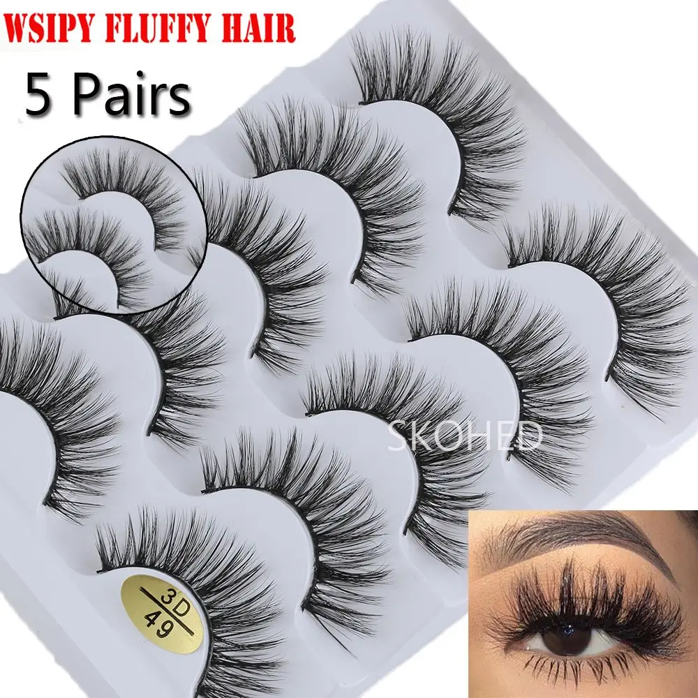 Woman's Fashion Wispy Flared Fluffy Multilayers  Multi-styles Criss-cross Eye Lash Extension 3D Faux Mink Hair False Eyelashes