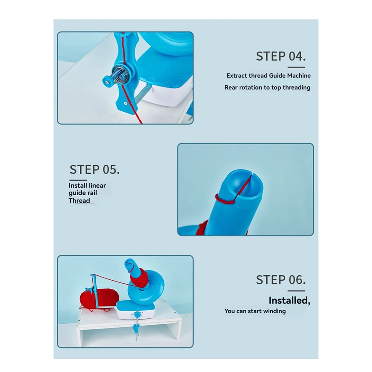 ماكينة لف الغزل الكهربائية من RISEN، ماكينة لف كروية ذات سرعة قابلة للتعديل، ماكينة لف الغزل الأوتوماتيكية لعشاق حياكة الكروشيه بمقبس الاتحاد الأوروبي