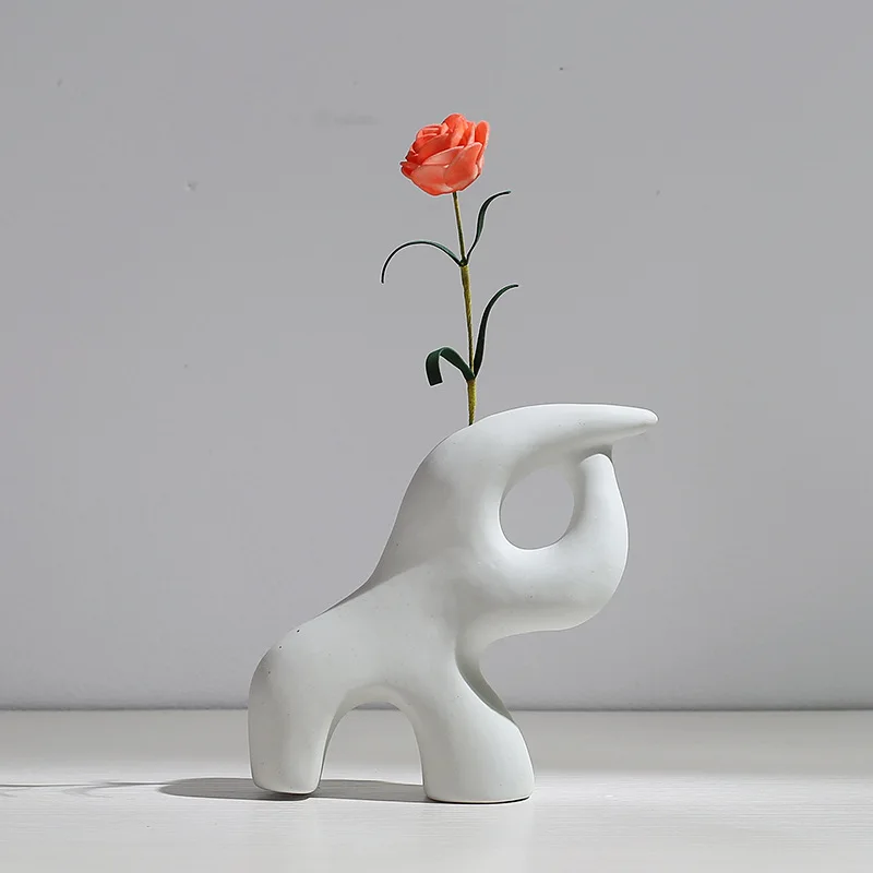 Ceramic Vase Flower Arrangement Dried Flowers Nordic Style Ins Simple Creative Hydroponic Flower Set Living Room Home Decoration
