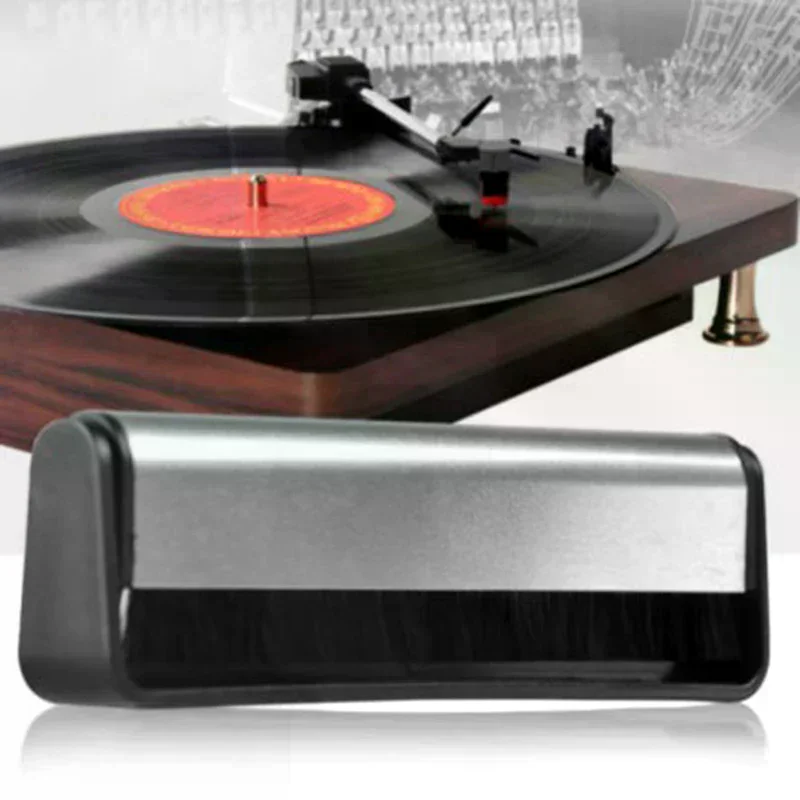 Vinyl Record Cleaning Brush Anti Static Carbon Fiber LP Record Turntable Brush Antique Gramophone Cleaning Supplies