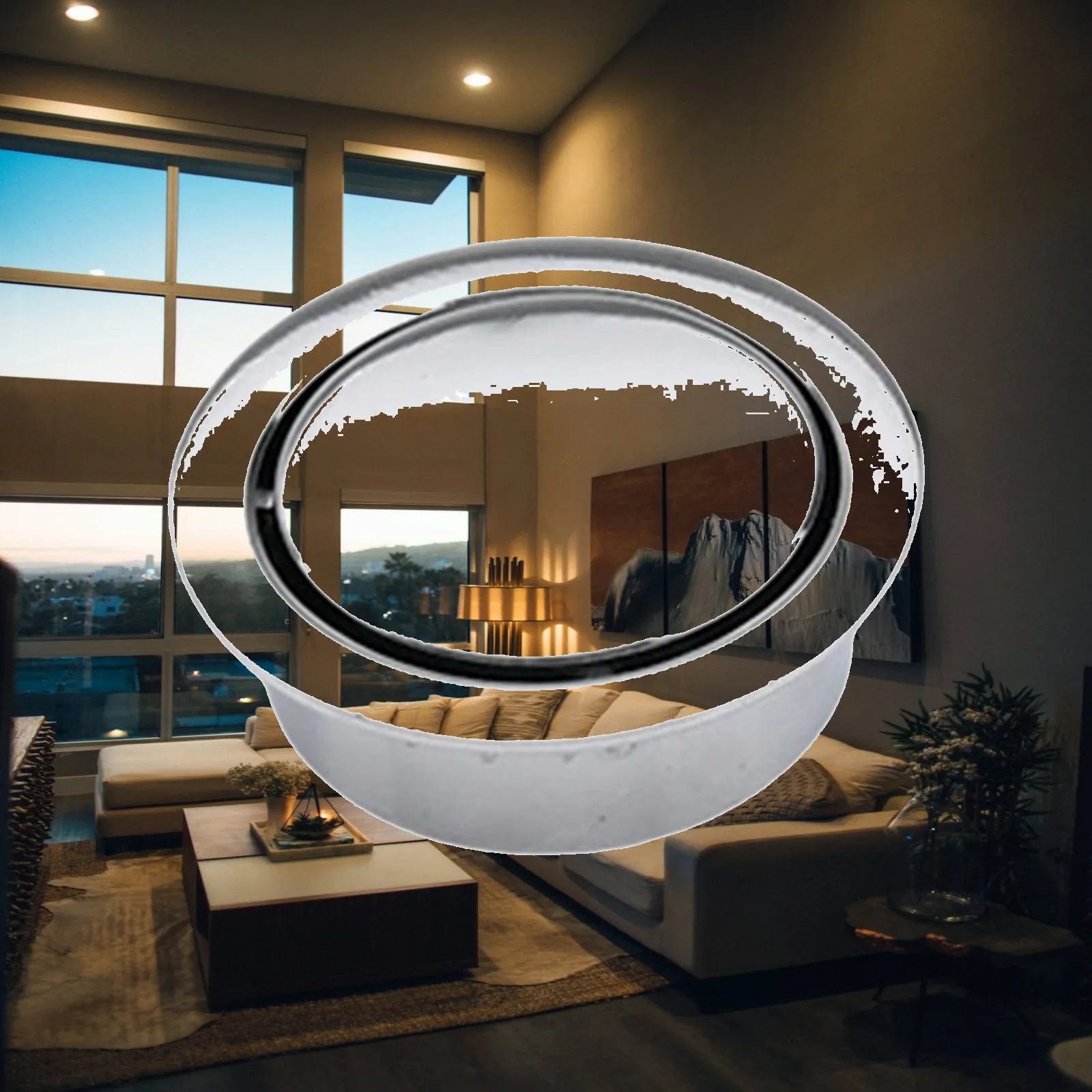 Concealed Flush Pull Round Handle Durable Zinc Alloy for Cabinet Bathroom Vanity Sliding Doors