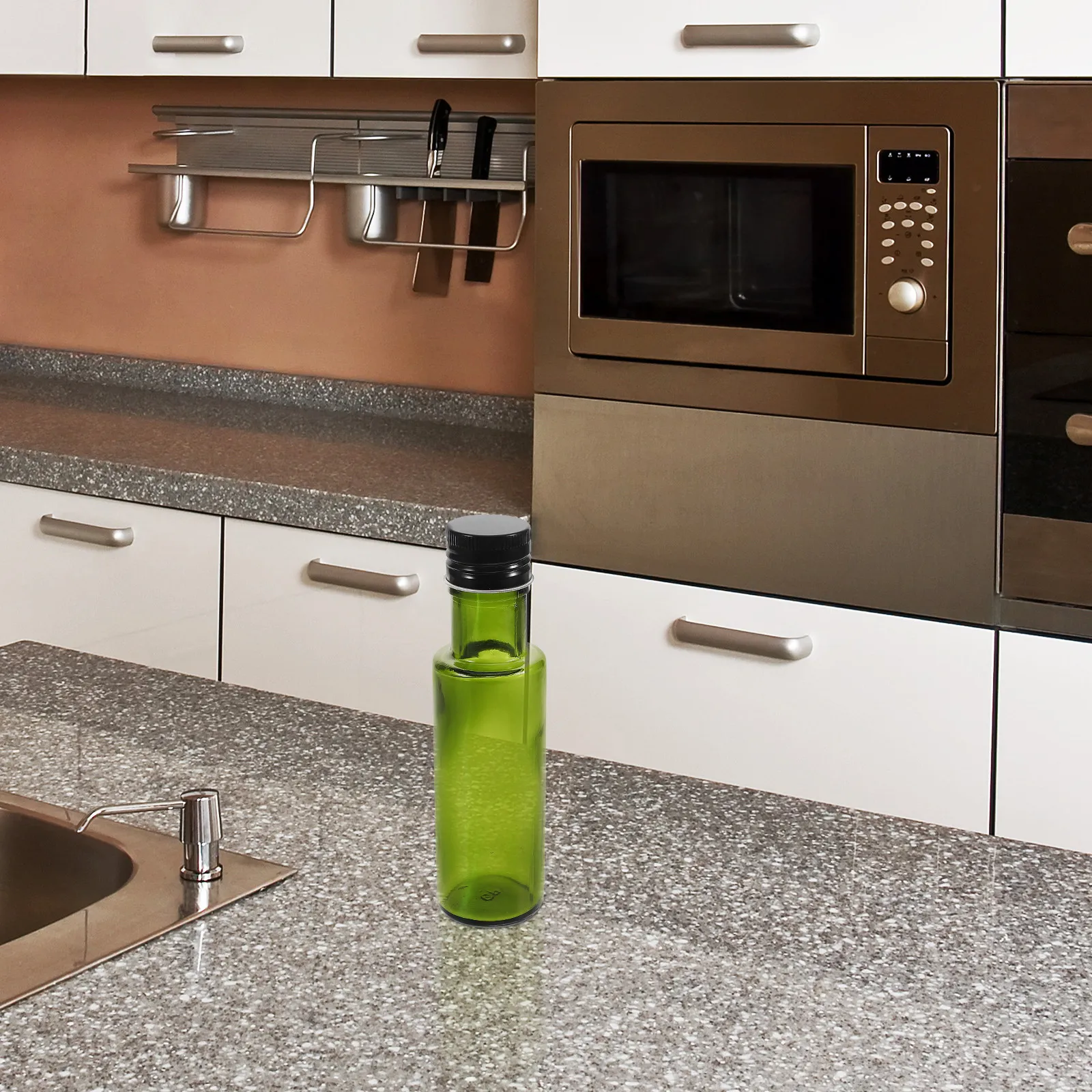 Mini Botella de Vidrio para Aceite de Oliva con Tapa Sellada, Diseño Compacto para Aceites de Cocina, Ideal para Viajes, Almacenamiento de Aceite en la Cocina