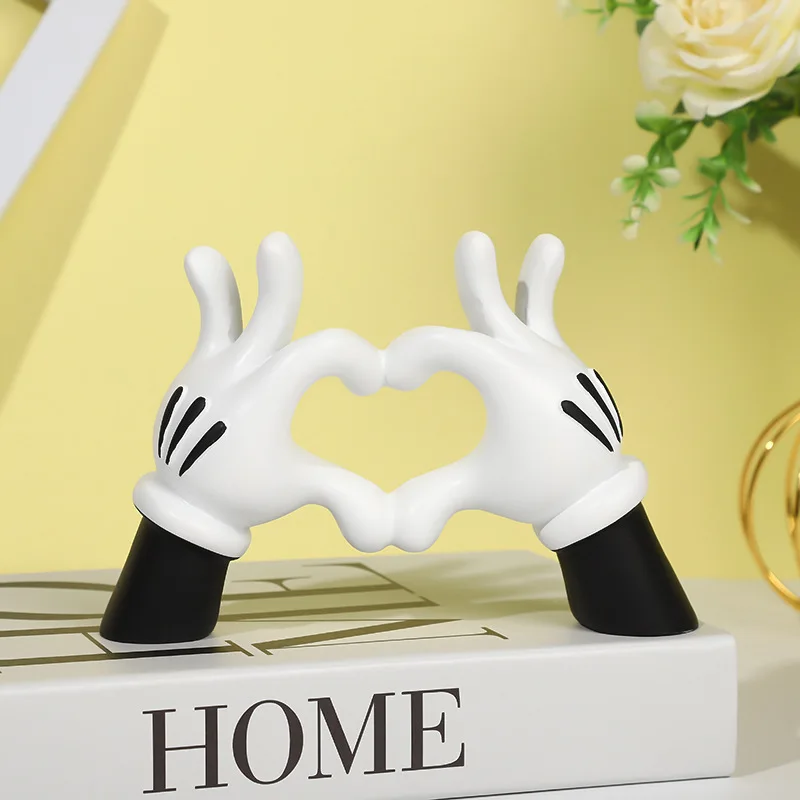 Disney Mickey Mouse Hand With Love Heart Table Decoration Home Creative Funny Decorations Collection Ornaments Hobby Toys Gift