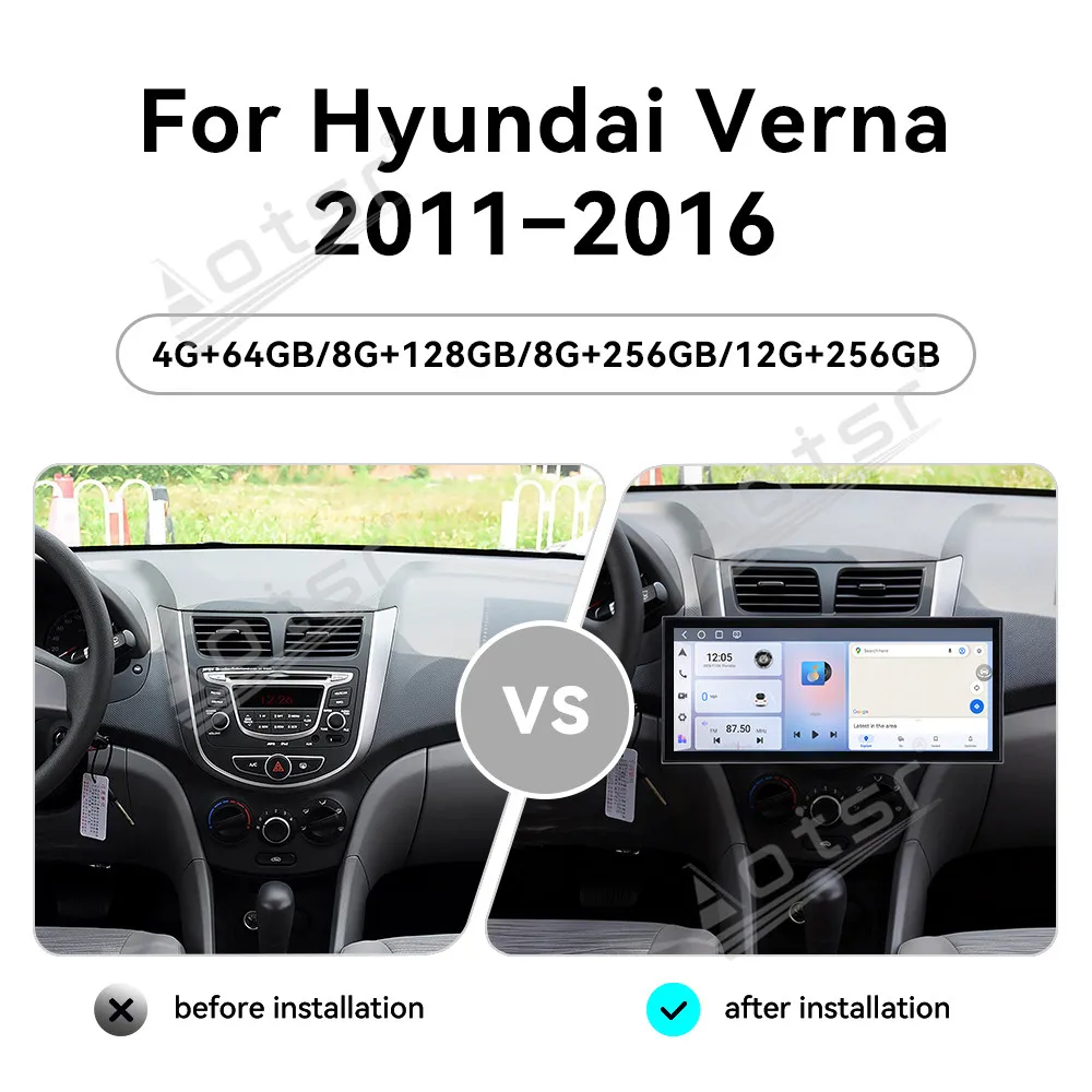 For Hyundai Verna 2011-2016 Android 15 15.8'' HD Car Radio Car Multimedia Video Player GPS Navigation Carplay Unit DSP BT WIFI