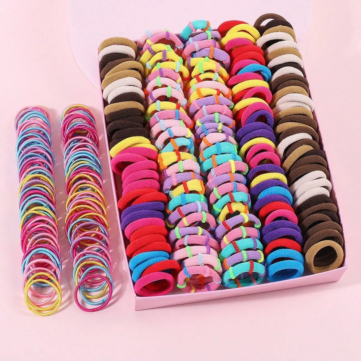 250/300Pcs Mädchen Bunte Haarbänder Set Nylon Elastische Gummiband Kinder Pferdeschwanz Halter Scrunchies Kinder Haar Zubehör