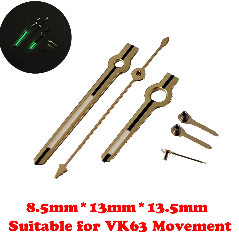 8.5*13*13.5mm VK63 Watch Hands Luminous Rainbow Pointers Dial For VK63 Movement Replacement Of Parts Of Watch Accessorie