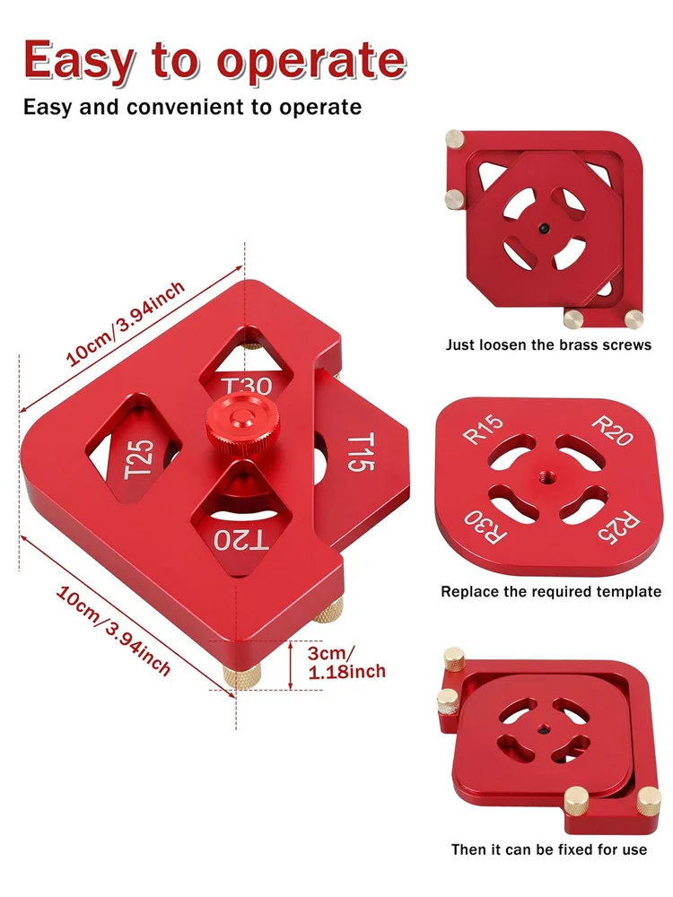 Woodworking Round Corner Chamfer Template Arc / T Corner Gauge Trimming Machine Wood Edge Jig Locator Fillet Arc Tool Kit