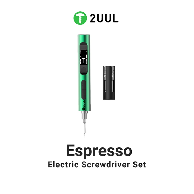 2UUL SD11 Espresso Precision Electric Screwdriver Set Smart Torque Control Adjustable Magnetic Storage for Mobile Phone Repair